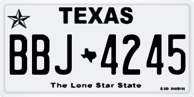 TX license plate BBJ4245