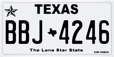 TX license plate BBJ4246
