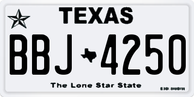 TX license plate BBJ4250