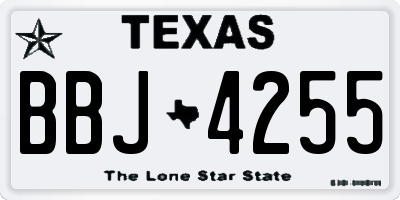 TX license plate BBJ4255