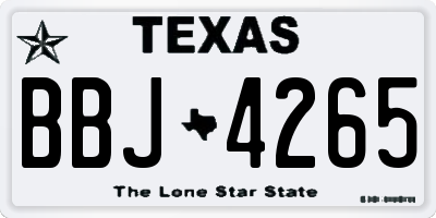 TX license plate BBJ4265