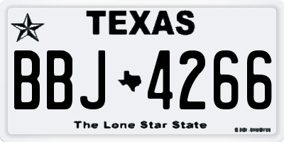 TX license plate BBJ4266