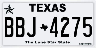 TX license plate BBJ4275