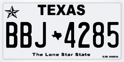 TX license plate BBJ4285