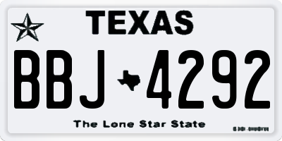 TX license plate BBJ4292