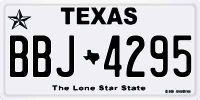 TX license plate BBJ4295