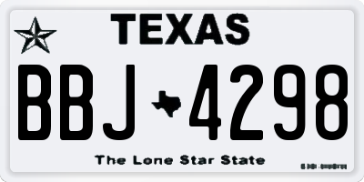 TX license plate BBJ4298
