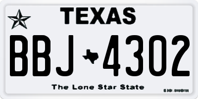 TX license plate BBJ4302