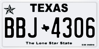 TX license plate BBJ4306