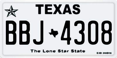 TX license plate BBJ4308