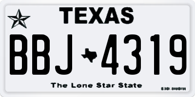 TX license plate BBJ4319