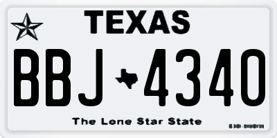 TX license plate BBJ4340