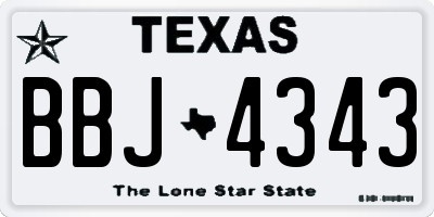 TX license plate BBJ4343