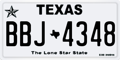 TX license plate BBJ4348