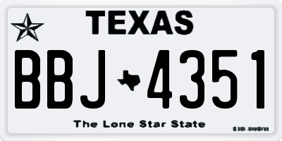 TX license plate BBJ4351