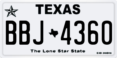 TX license plate BBJ4360