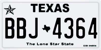 TX license plate BBJ4364