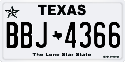 TX license plate BBJ4366