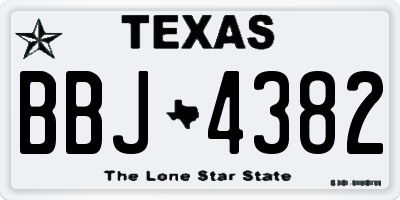 TX license plate BBJ4382