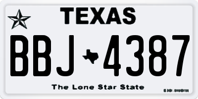 TX license plate BBJ4387