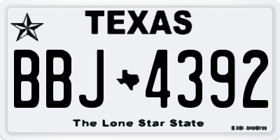 TX license plate BBJ4392