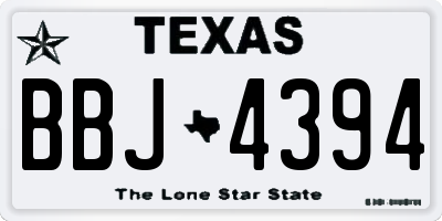 TX license plate BBJ4394