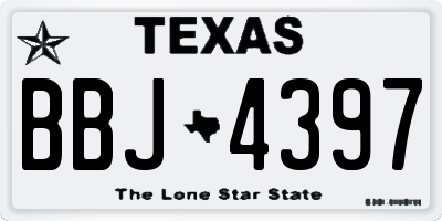 TX license plate BBJ4397