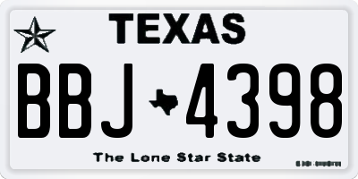 TX license plate BBJ4398