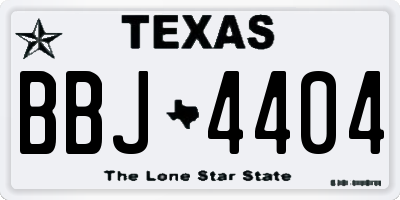 TX license plate BBJ4404