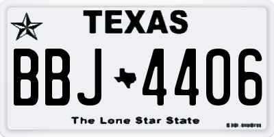 TX license plate BBJ4406