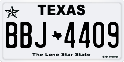 TX license plate BBJ4409