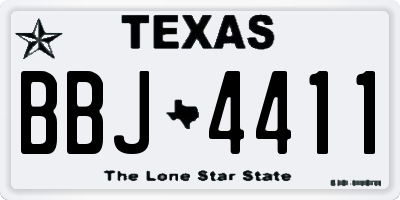 TX license plate BBJ4411