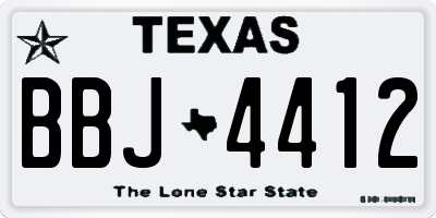 TX license plate BBJ4412