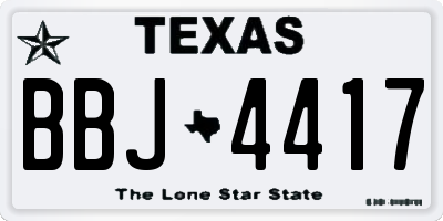 TX license plate BBJ4417