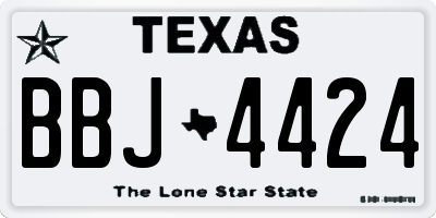 TX license plate BBJ4424