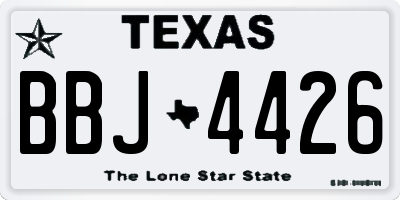 TX license plate BBJ4426
