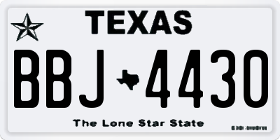 TX license plate BBJ4430