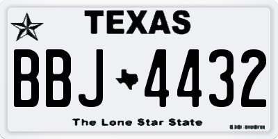 TX license plate BBJ4432