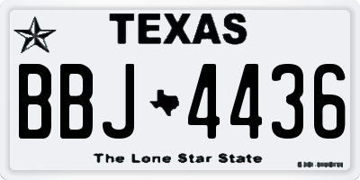 TX license plate BBJ4436