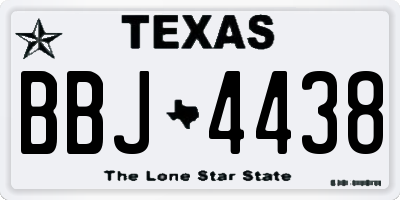 TX license plate BBJ4438