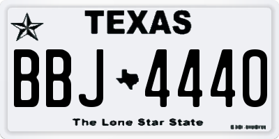TX license plate BBJ4440
