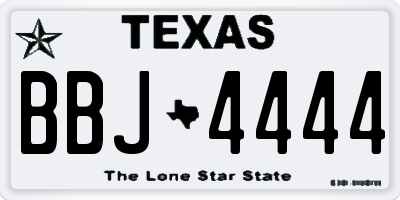 TX license plate BBJ4444