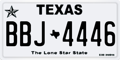 TX license plate BBJ4446