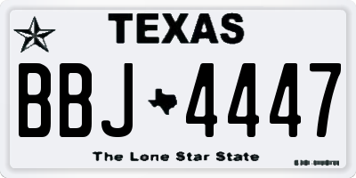 TX license plate BBJ4447