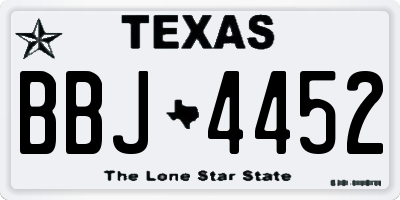 TX license plate BBJ4452