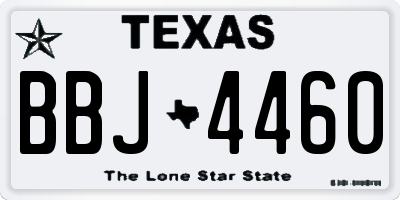 TX license plate BBJ4460