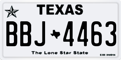 TX license plate BBJ4463
