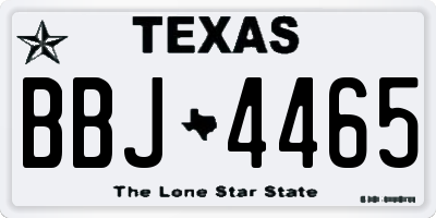 TX license plate BBJ4465