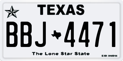 TX license plate BBJ4471