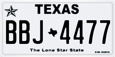 TX license plate BBJ4477